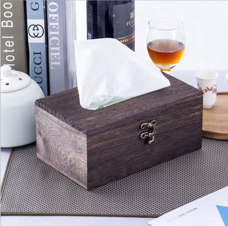 Wooden Or Brushed Chrome Tissue Hanky Box Holder Dispenser Bathroom Toilet Decor