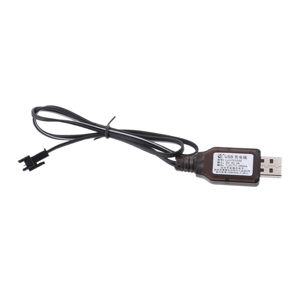 7.2V USB to SM 2Pin NI-MH NI-Cd Battery Fast Charger Cable for RC Drone Toys