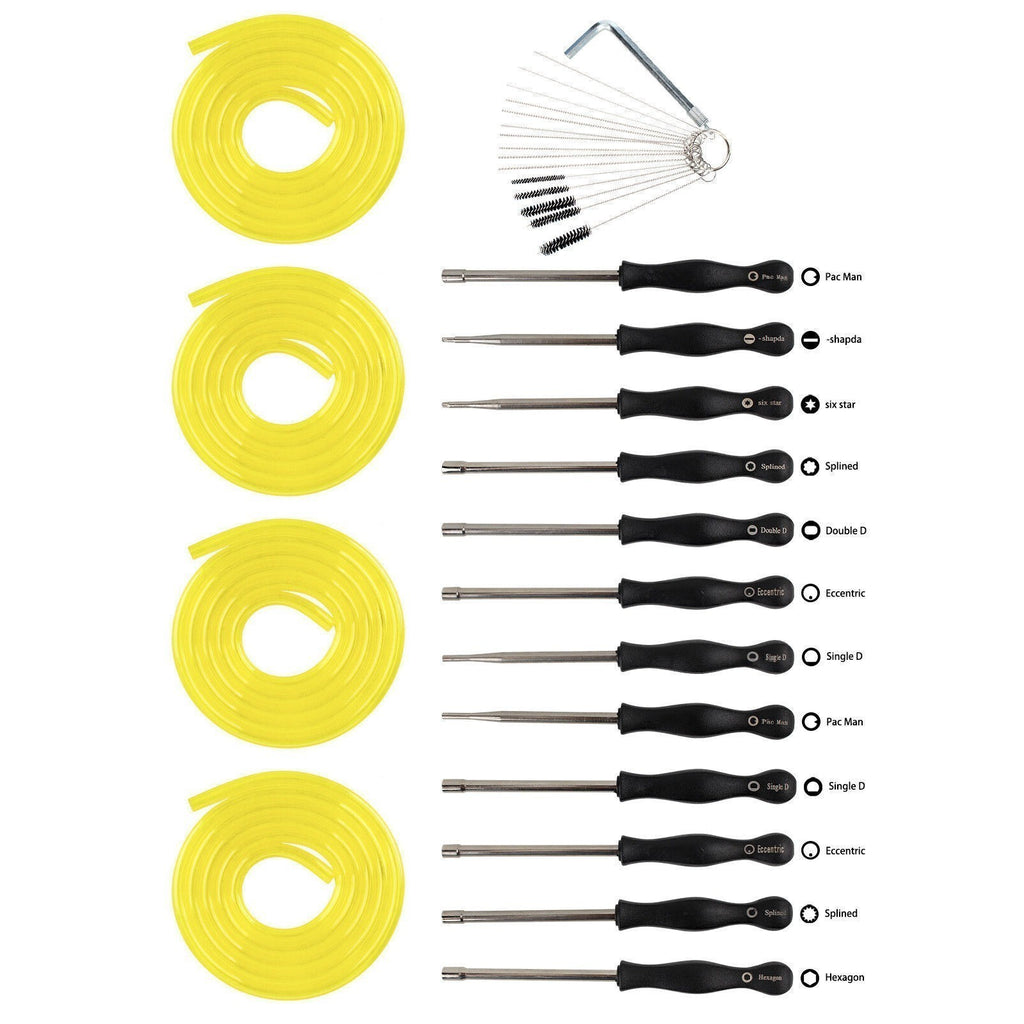 28Pcs Carburetor Adjusting Tool Carb Splined Screwdriver & Cleaning Brush Kit UK