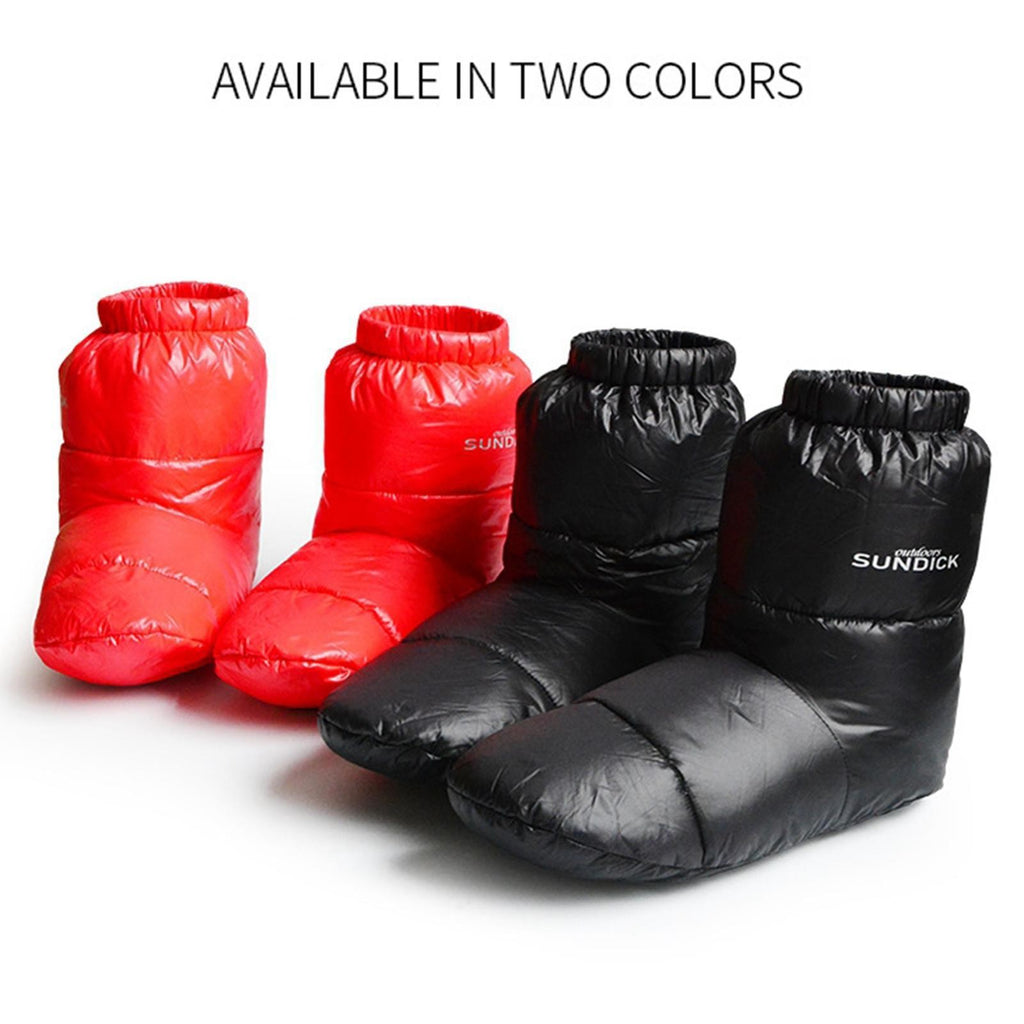 Outdoor Winter Duck Down Booties Thermal Slippers Camping Boots Shoe Covers