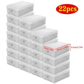 22PCS Clear Plastic Shoe Storage Boxes Stackable Foldable Durable Shoe Organiser