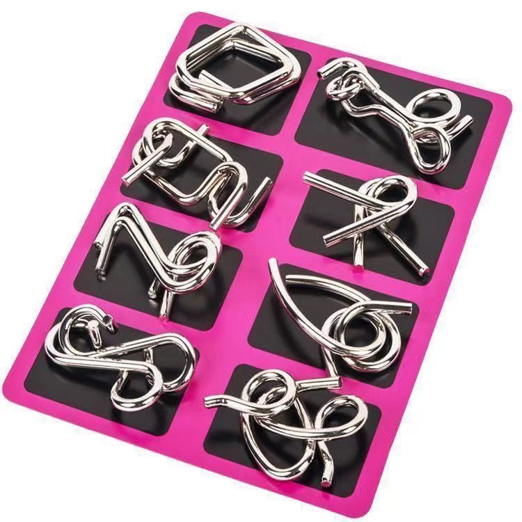 24 Pcs Metal Wire Puzzle Logic Brain Teaser Set, Classical Mini Metal Puzzle