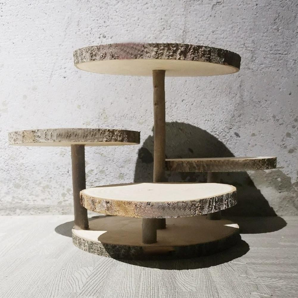 Wood Rustic Cake Stand Decor Display Holder For Wedding Party O8R V0K5
