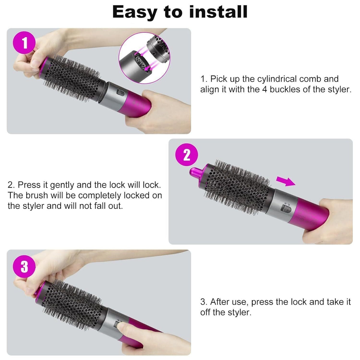 UK Replace Round Volume Brush for Dyson Airwrap Styler Attachment Part HS01/HS05