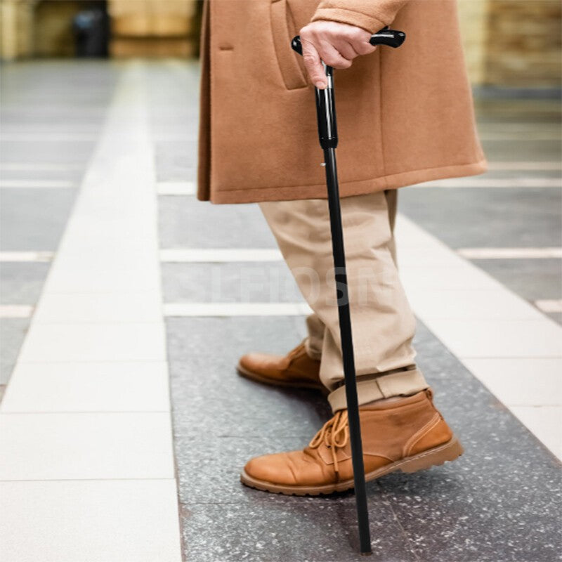 2-in-1 Walking Sticks Umbrella Windbreak Ribs Walking Cane Umbrella for Elderly