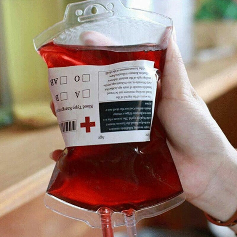 5x 350ML Halloween Blood Energy Drink Bags Reusable Vampire Cosplay Props-UK