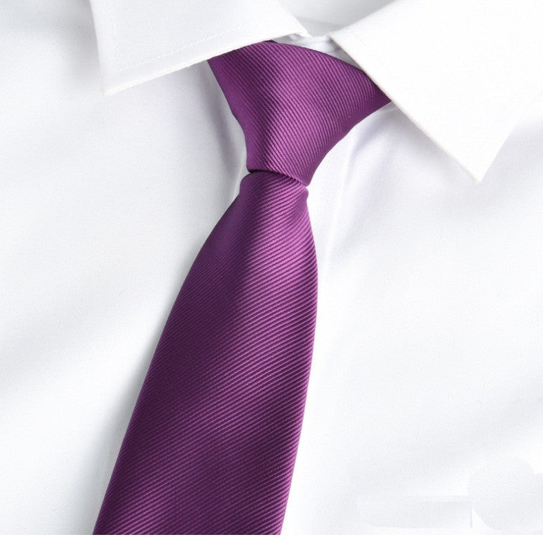6cm Men's Solid Tie Zip Up Skinny Necktie Slim Narrow Ties Casual Convenient