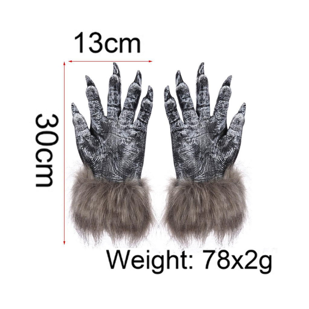 Creepy Halloween Wolf Gloves Werewolf Costume Gift Monster Hands Paws Claw
