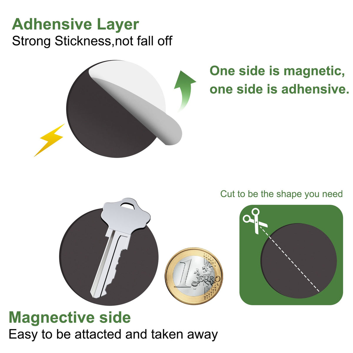Evemodel 100pcs 25mm Round Magnetic Self-Adhesive Bases for Wargames Miniatures