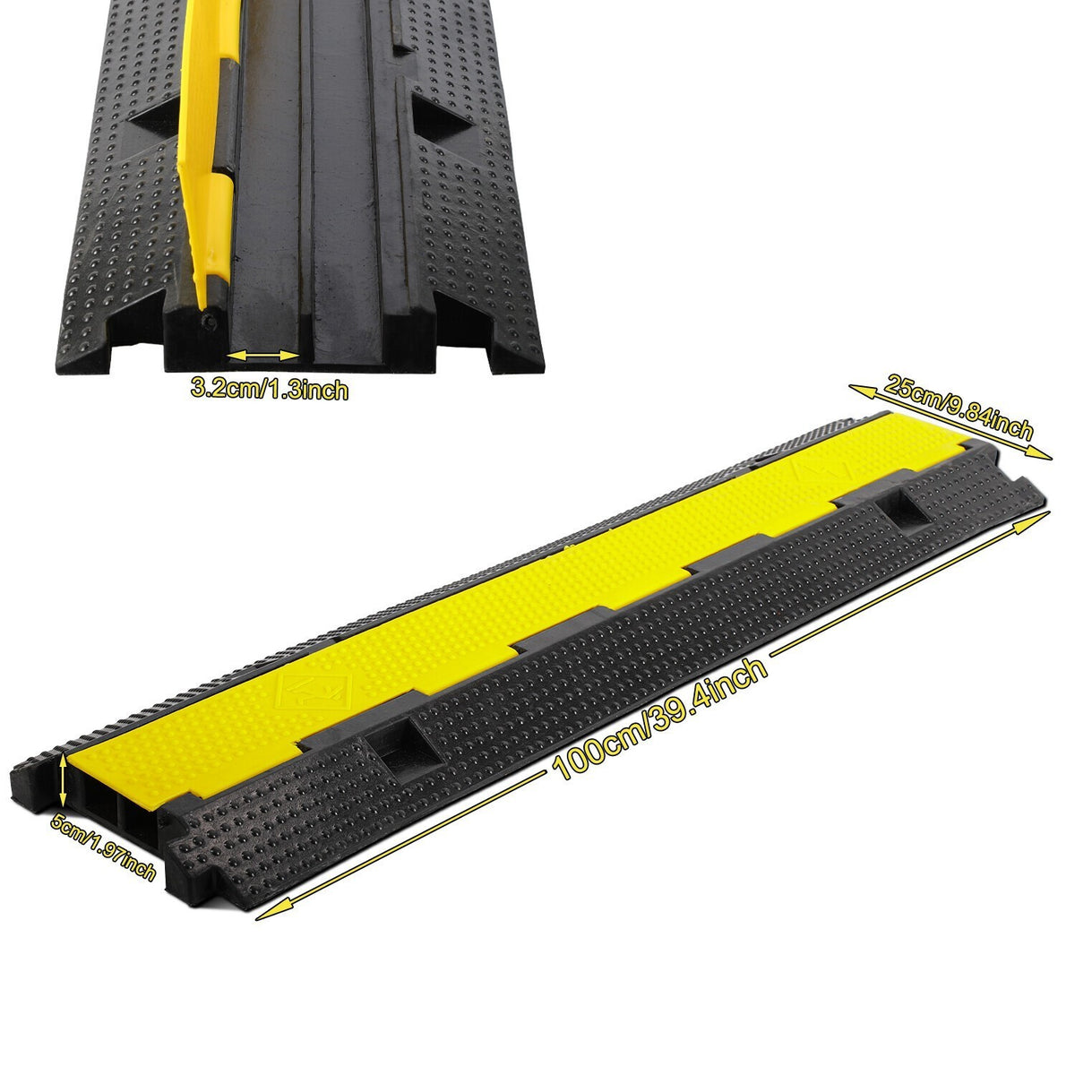 Heavy Duty 2 Channel Cable Protector Ramp 22000lbs Load Wire Cord Cover Guard UK