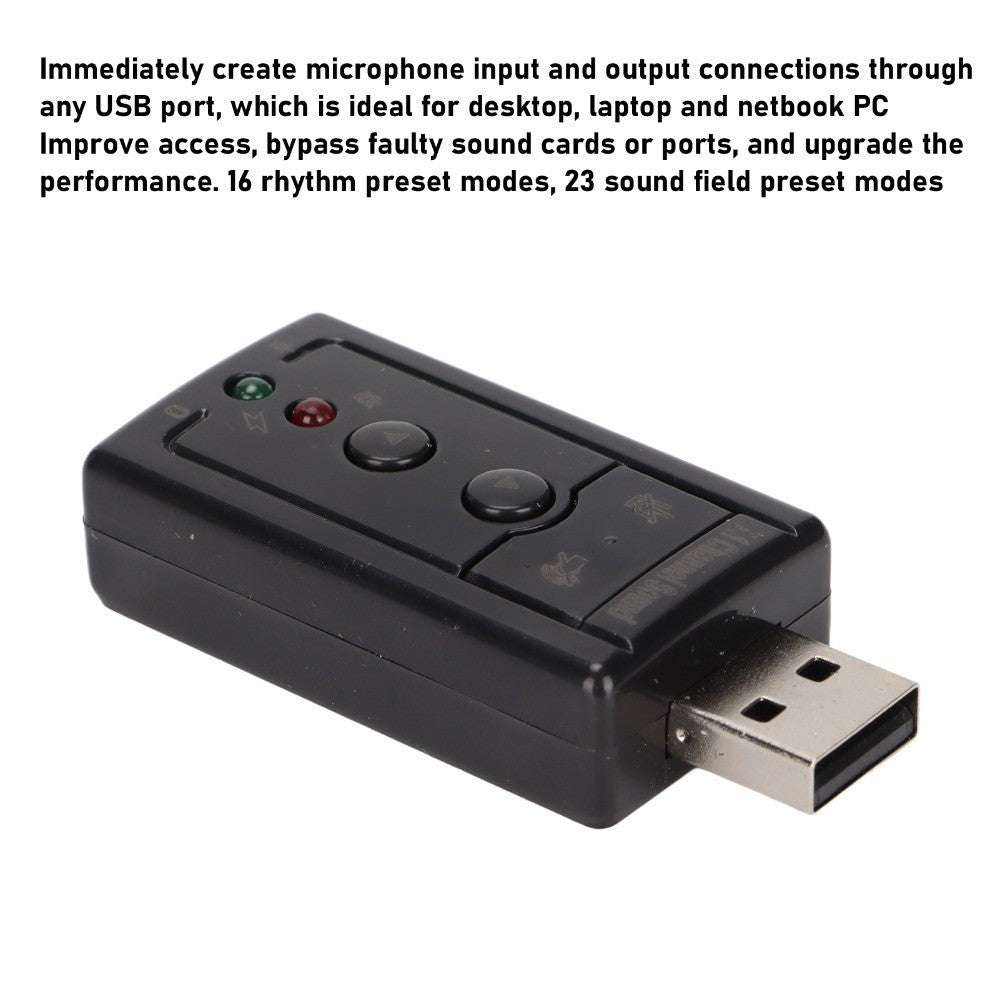 With 3.5mm and Microphone Ports Virtual Sound Card Audio Adapter  Computer Use