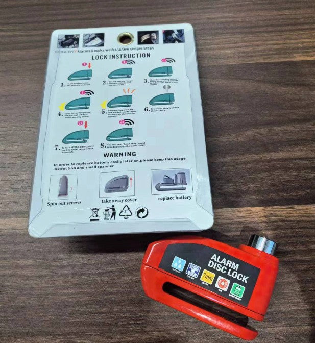 Alarm Motorbike Disc Lock Brake Scooter Motorcycle disclock Alarm disc lock
