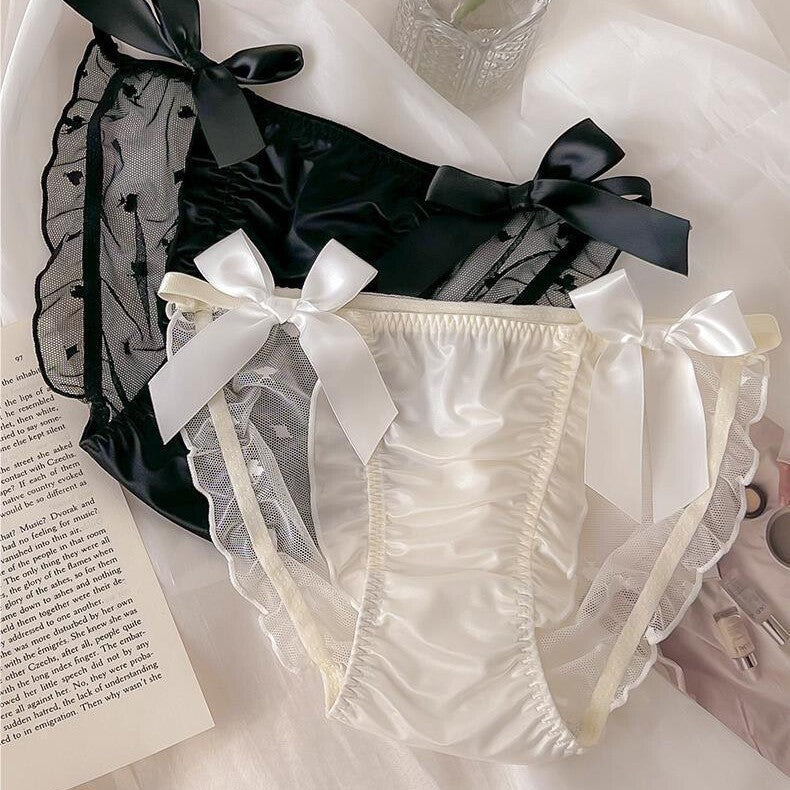 5 Pack Sexy Womens Satin Knicker Panties See Through Sheer Underwear Lingeries