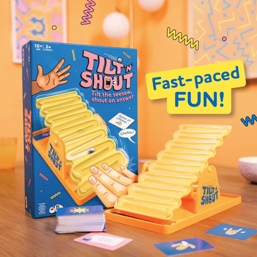 Hot Tilt 'n' Shout – Fast-Paced Family Party Game with 144 Unique Categories