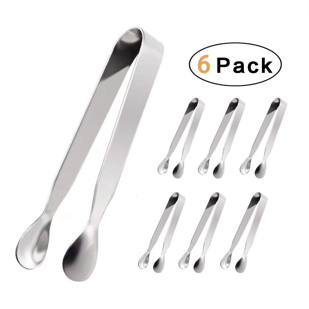 6Pcs Wedding Bar Sweet Candy Buffet BBQ Stainless Steel Party Kitchen Ice Tongs