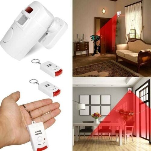 Wireless PIR Motion Sensor Alarm with 2 Remote Control Shed Home Garage Security