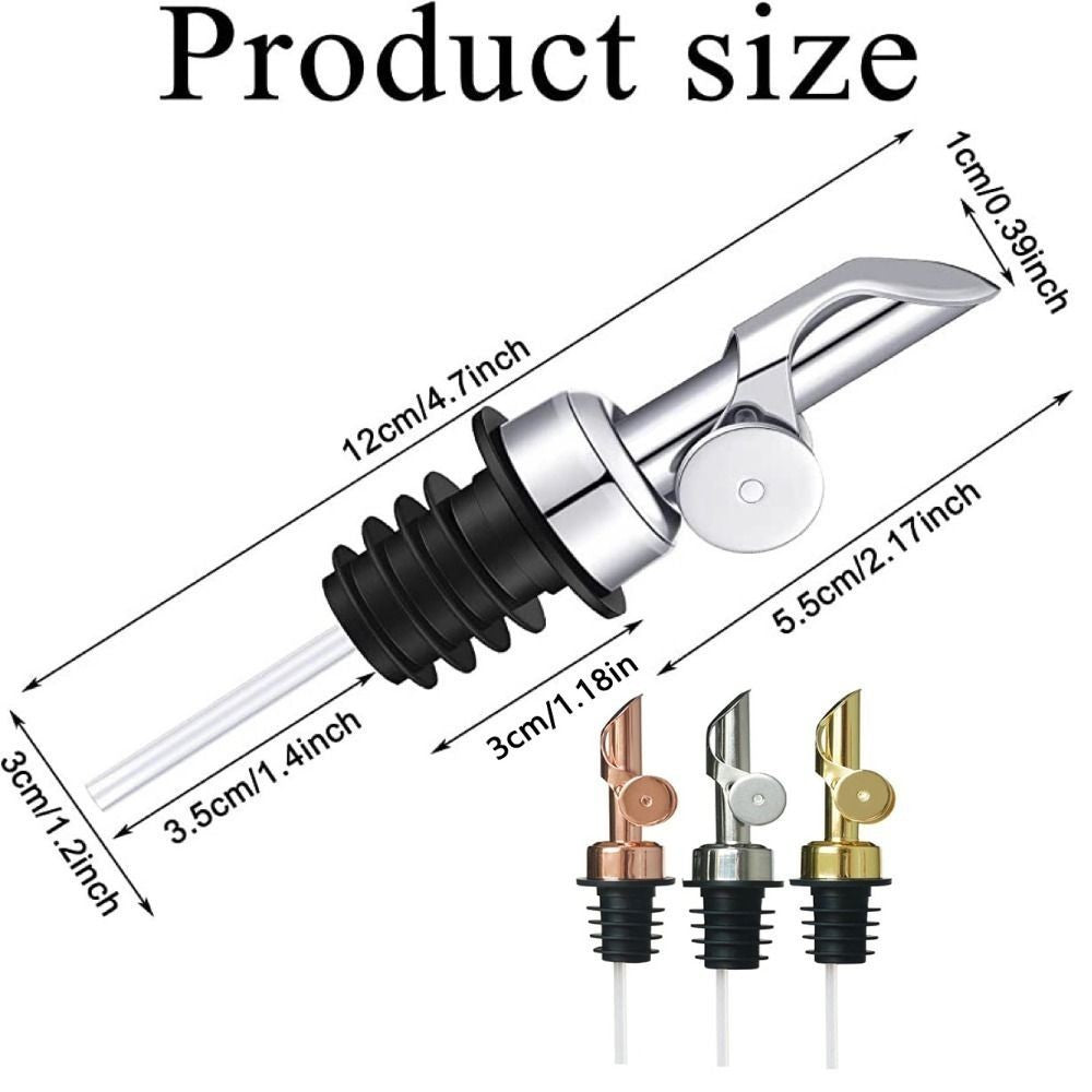 3pcs Stainless Steel Bottle Pourer Wine Olive Oil Dispenser Spout Kitchen Bar
