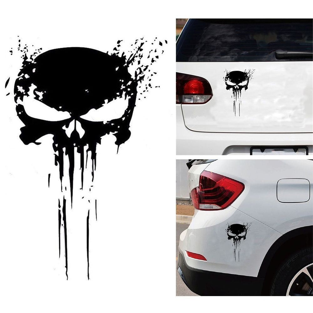 15*10cm Punisher Skull Sticker 3D Car Stickers Car Vinyl Reflective Sticker