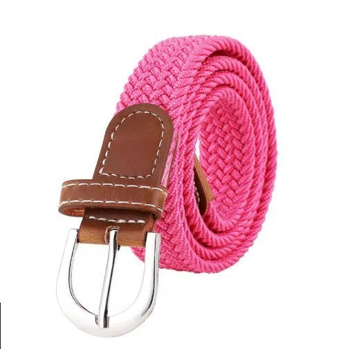 Unisex Woven Elastic Stretch Belt Braided Adjustable Casual Jeans Waist Belt UK