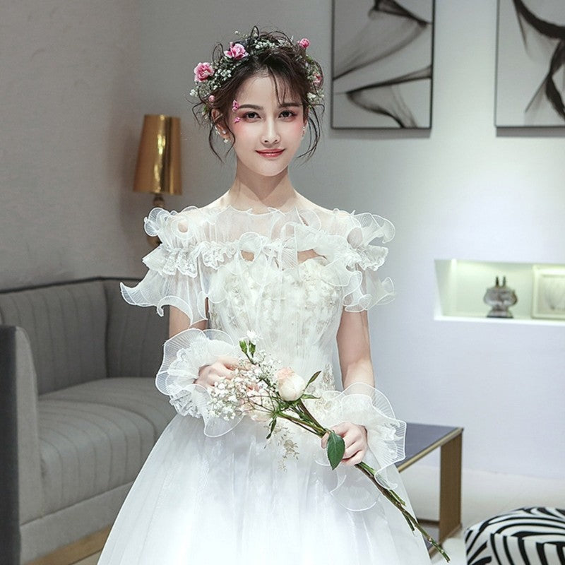 Cosplay Maid Elastic Decorative Cuffs Detachable Cuffs with Bowknot for Girls