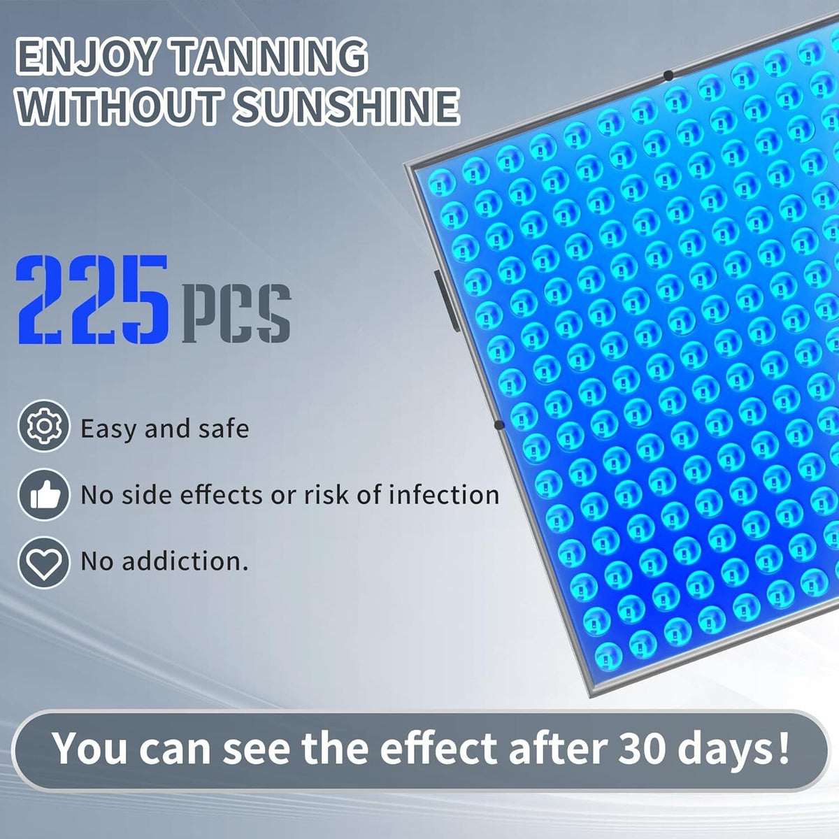 UV Beauty Tanning Light Sun Solarium Lamp Face Body Tanner Bronzer Skin 225 LED