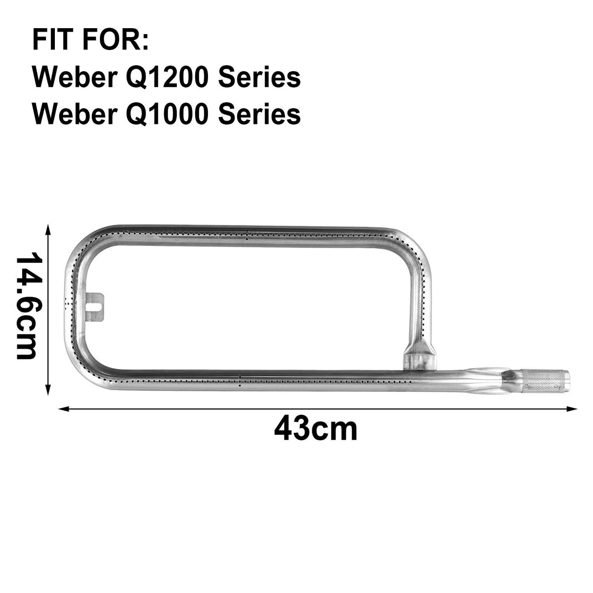 Burner ForGrill Replacement Parts Q100 Q1000 Q120 Q1200 Stainless Steel