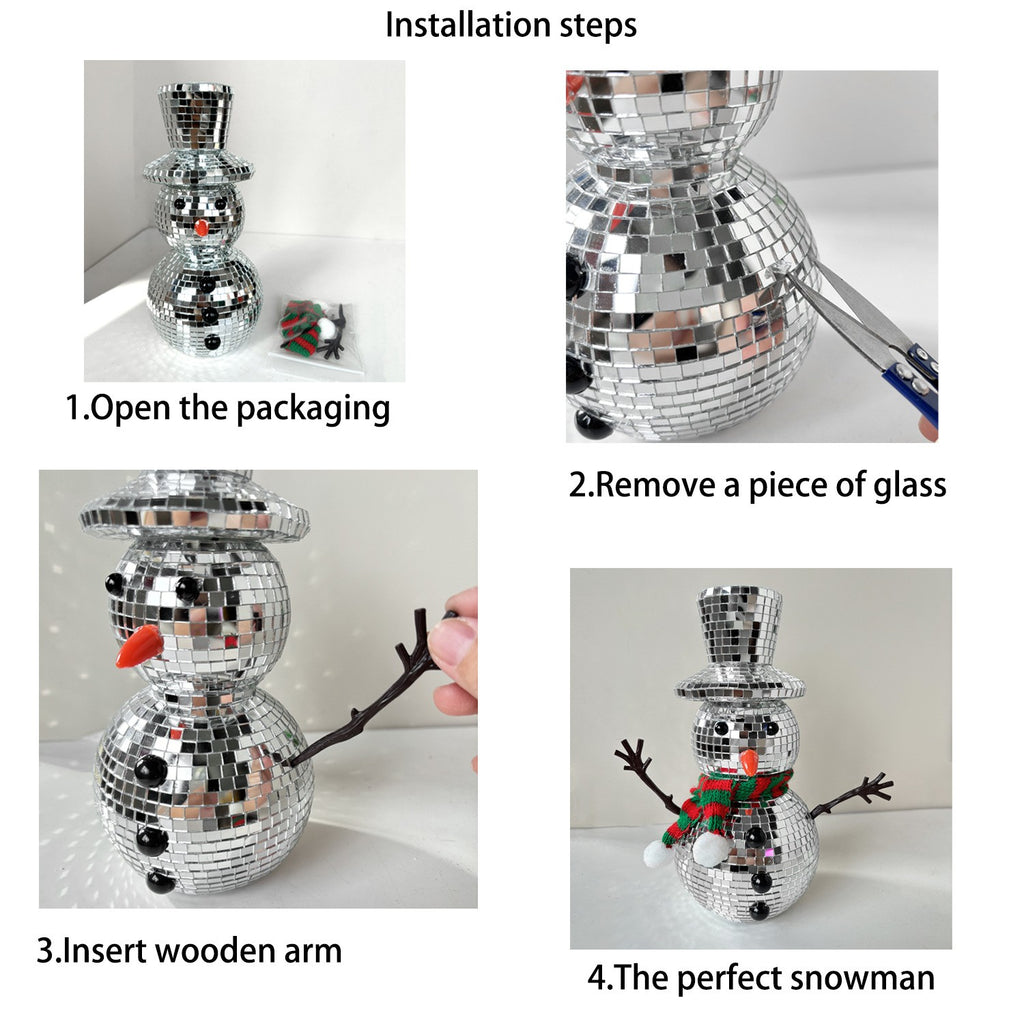 Christmas Snowman Indoor Decorations for Home Disco Balls Ornaments