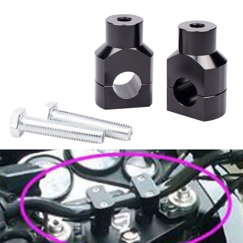 1" 25mm CNC Handlebar Risers Mount Clamp For Harley Sportster Dyna Softail Honda