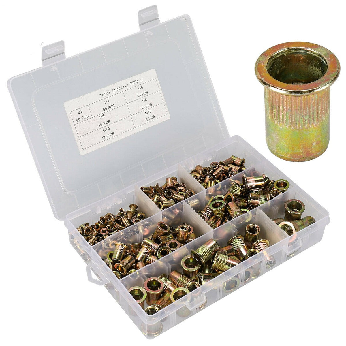300XM3-M12 Mixed Rivnuts Blind Rivet Nuts Kit Threaded Nuts Anti-oxidation UK