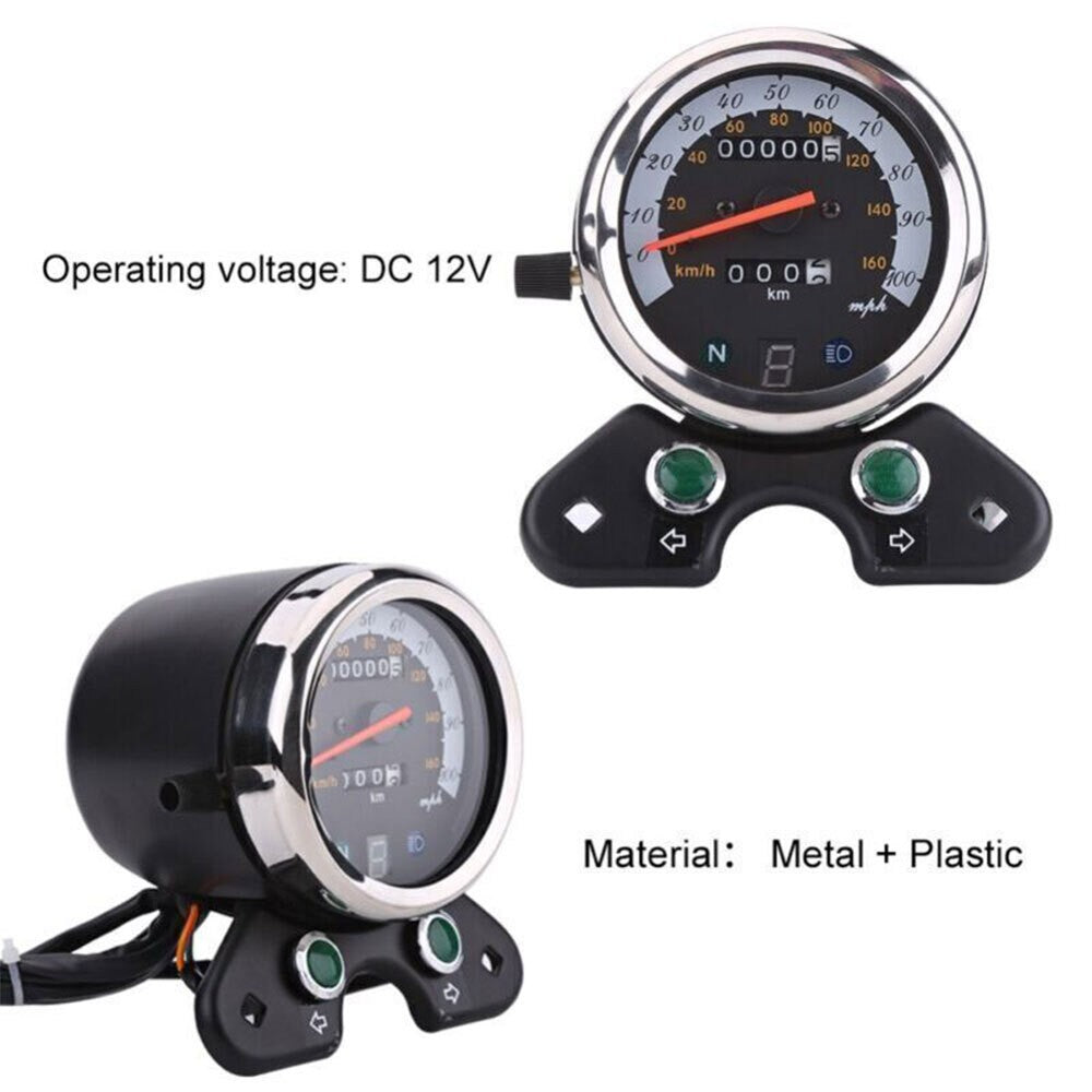 12V Digital Motorcycle Gauge LED LCD Odometer Speedometer Tachometer