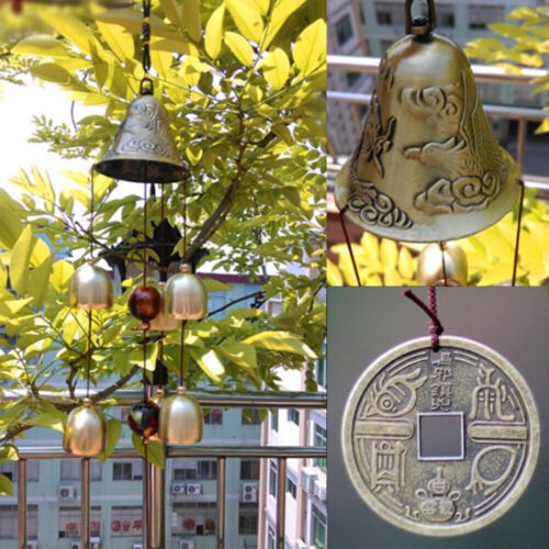Large Copper Bells Hanging Wind Chimes Garden Yard Home Outdoor Ornament Decor