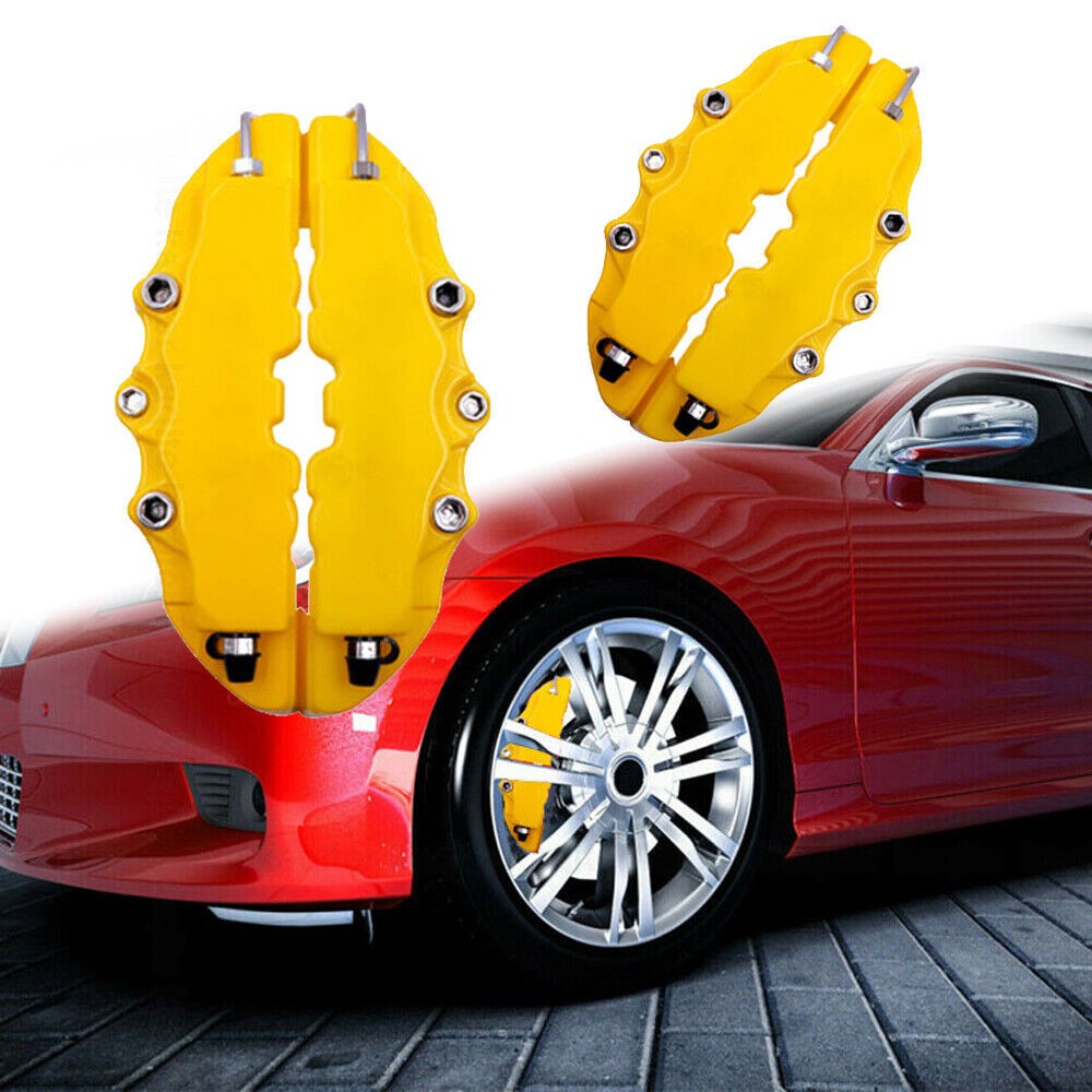 4pcs Yellow Style 3D Auto Car Disc Brake Caliper Covers Front & Rear Kit UK