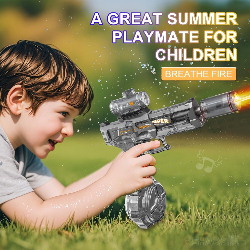 Electric Water Gun Squirt Pistol LED Muzzle Flash 0-8m Outdoor Beach Garden Toy