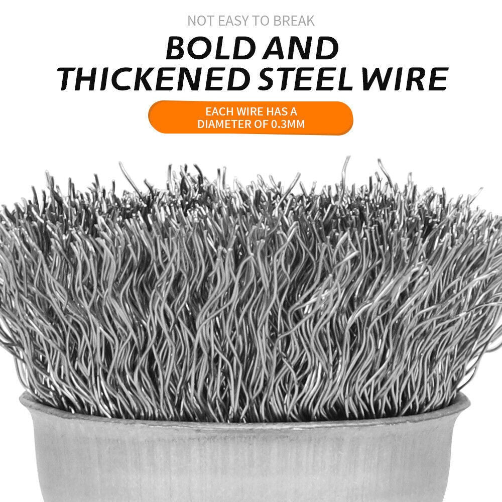2pcs 2" Stainless Steel Wire Wheel Brush for Die Grinder Drill Rotary 1/4" Shank