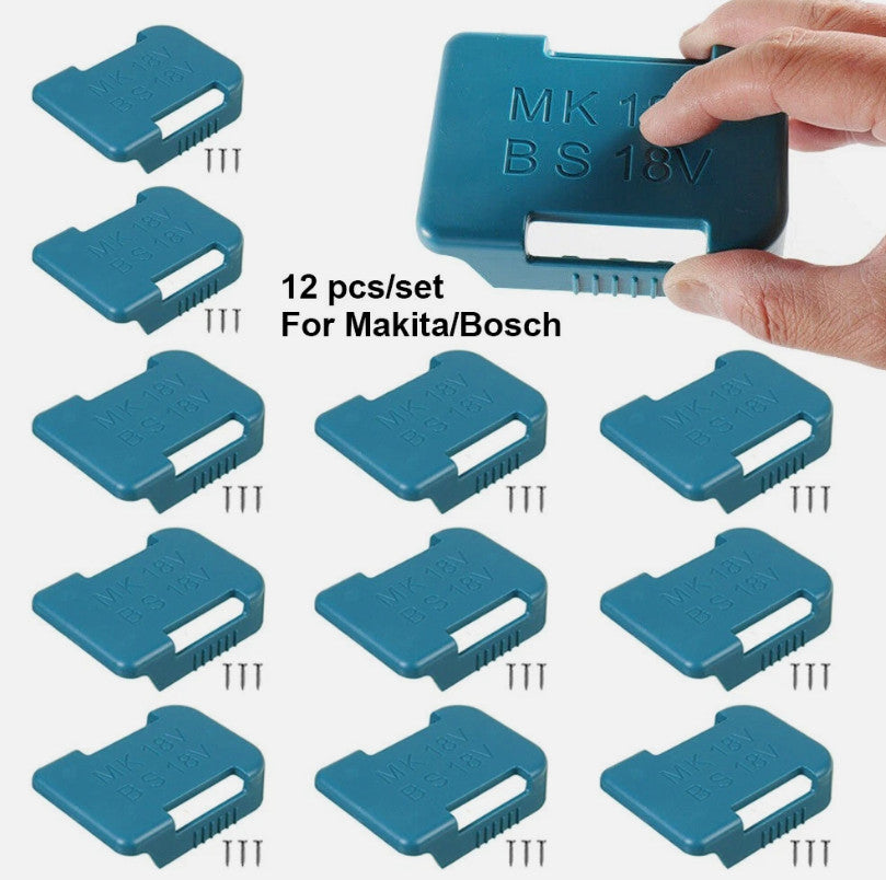 12x Power Battery Mount Hanger Shelf Storage Stand Holder for Makita Bosch 18V