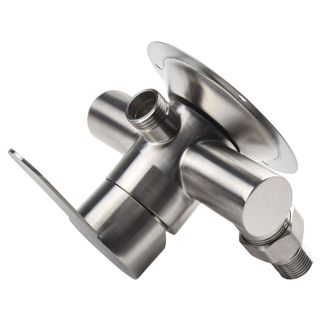 Stainless Steel Shower Faucet Hot And Cold Water Mixer Wall Mounted Metal Handle