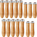 15pcs Cylindrical Small Wooden Handle File Handle  Screwdriver Hand Drill