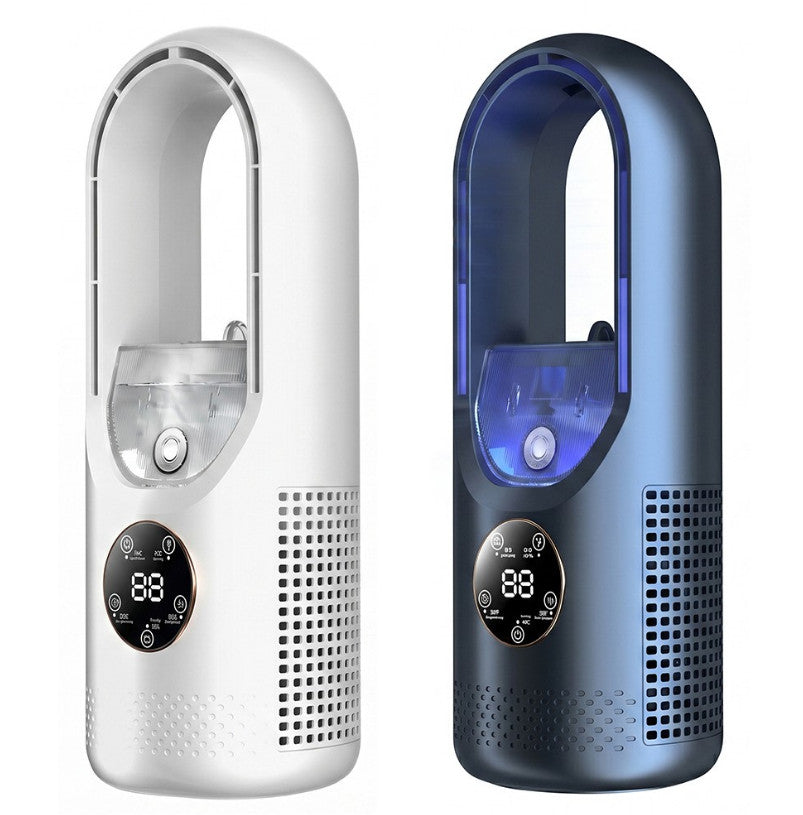 Portable Air 6 Speed Silent Timer Air Conditioner Cooler Leafless Electric Fan