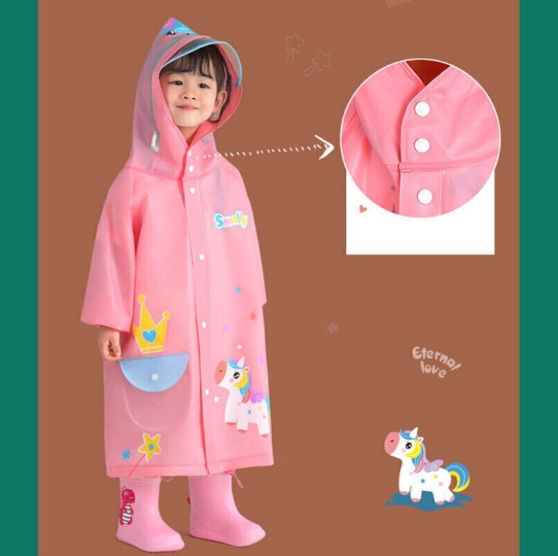 *Toddler* Children Kids Boys Girls Rain Wear 3D Cartoon Raincoat Jacket Ponchos