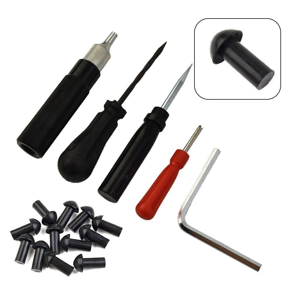 17* Outer Tire Puncture Repair Kit Mushroom Plug Tool Motorcycle Scooter Bike ☘