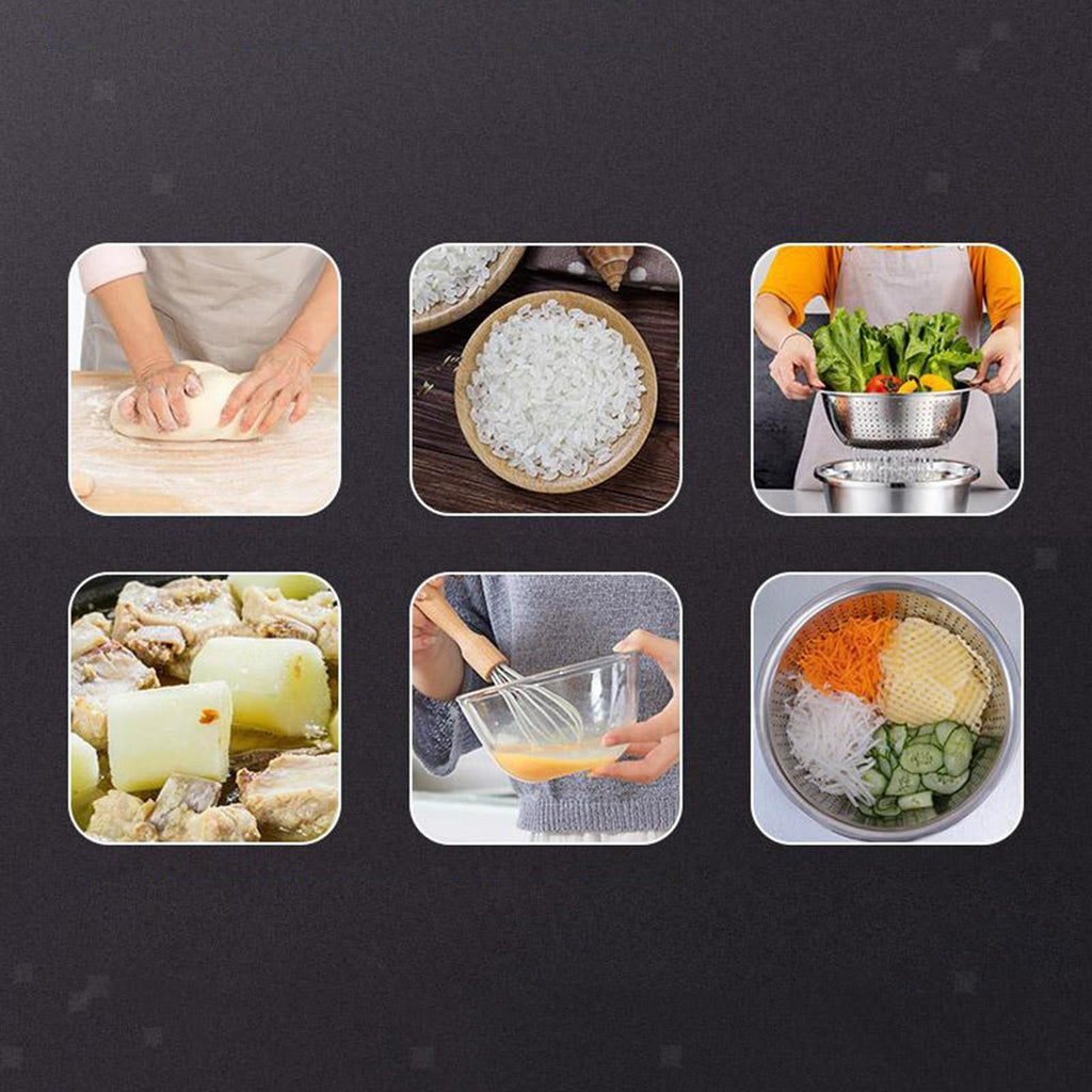 3IN1 Kitchen Basin Chopping Grater Cutter Strainer Bowl Set 28cm Stainless Steel