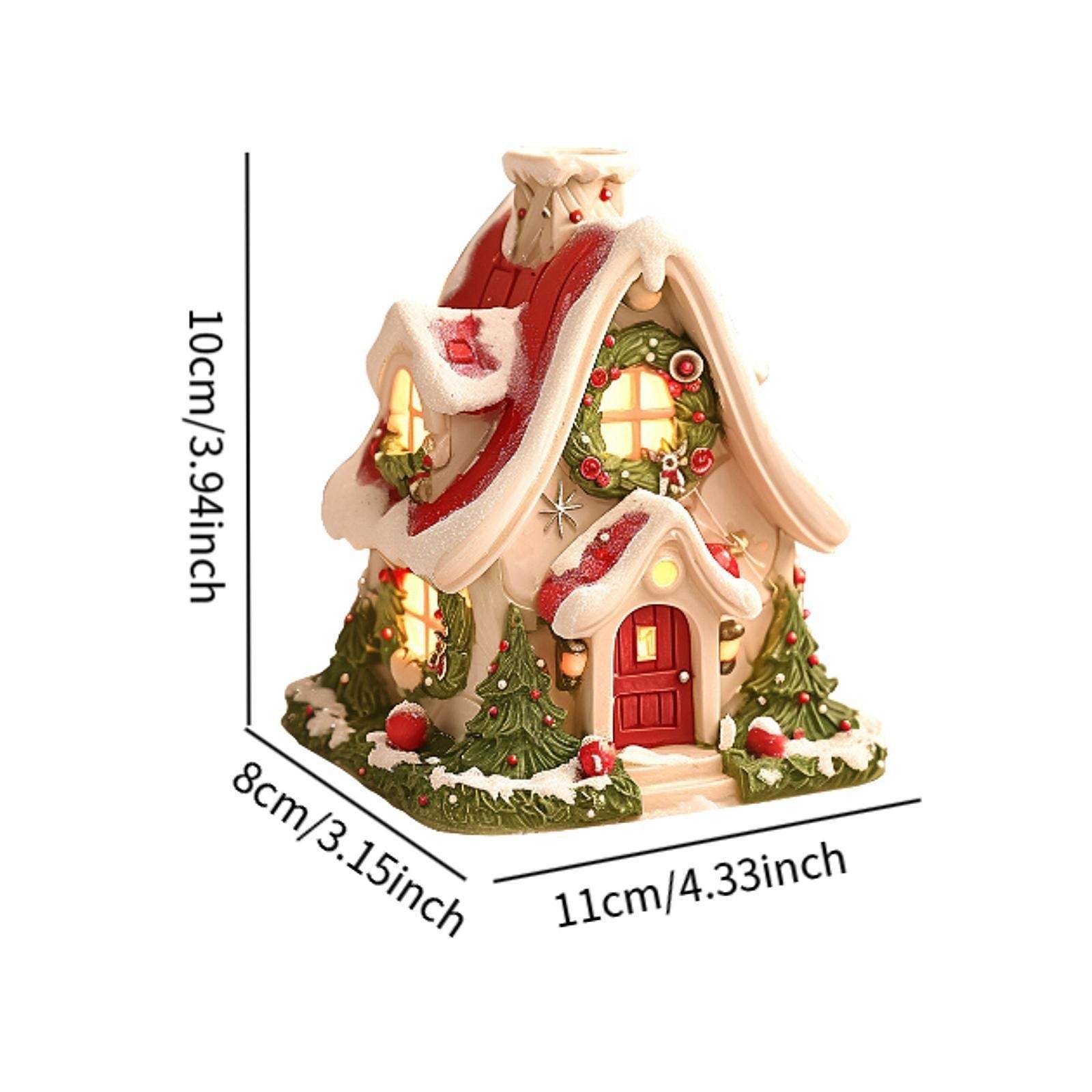 Christmas Cabin Incense Burner Small Wooden House Incense Burner for