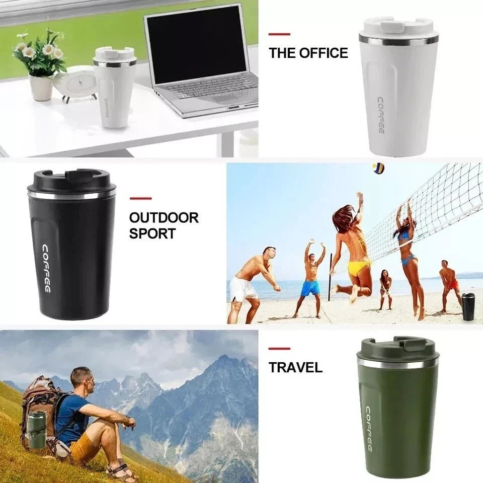 510 ML Stainless Steel Leakproof Insulated Thermal Travel Coffee Mug Cup Flask