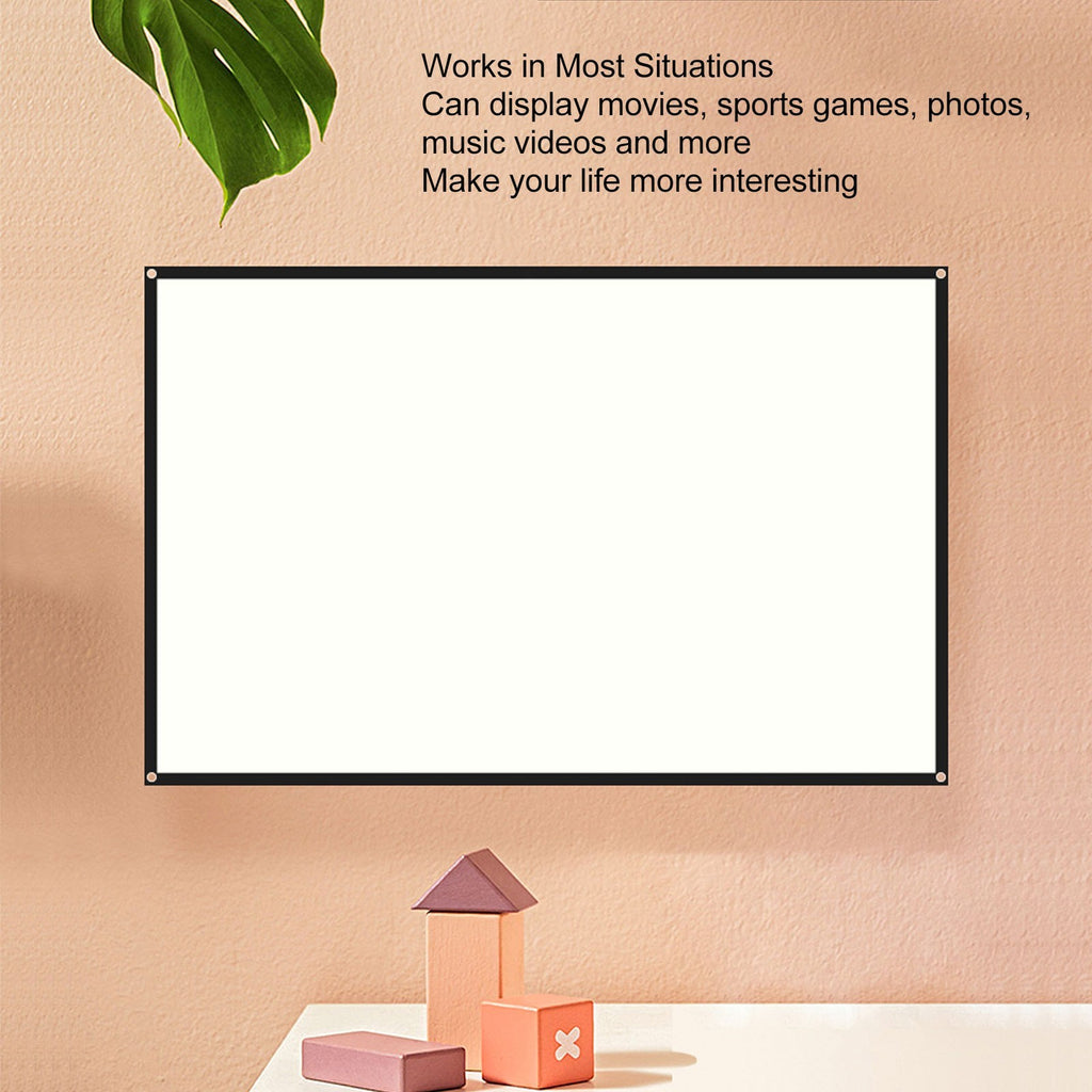 84Inch Projector Screen 16:9 Hd Projection Screen With Hook For Indoor Outdo BAJ