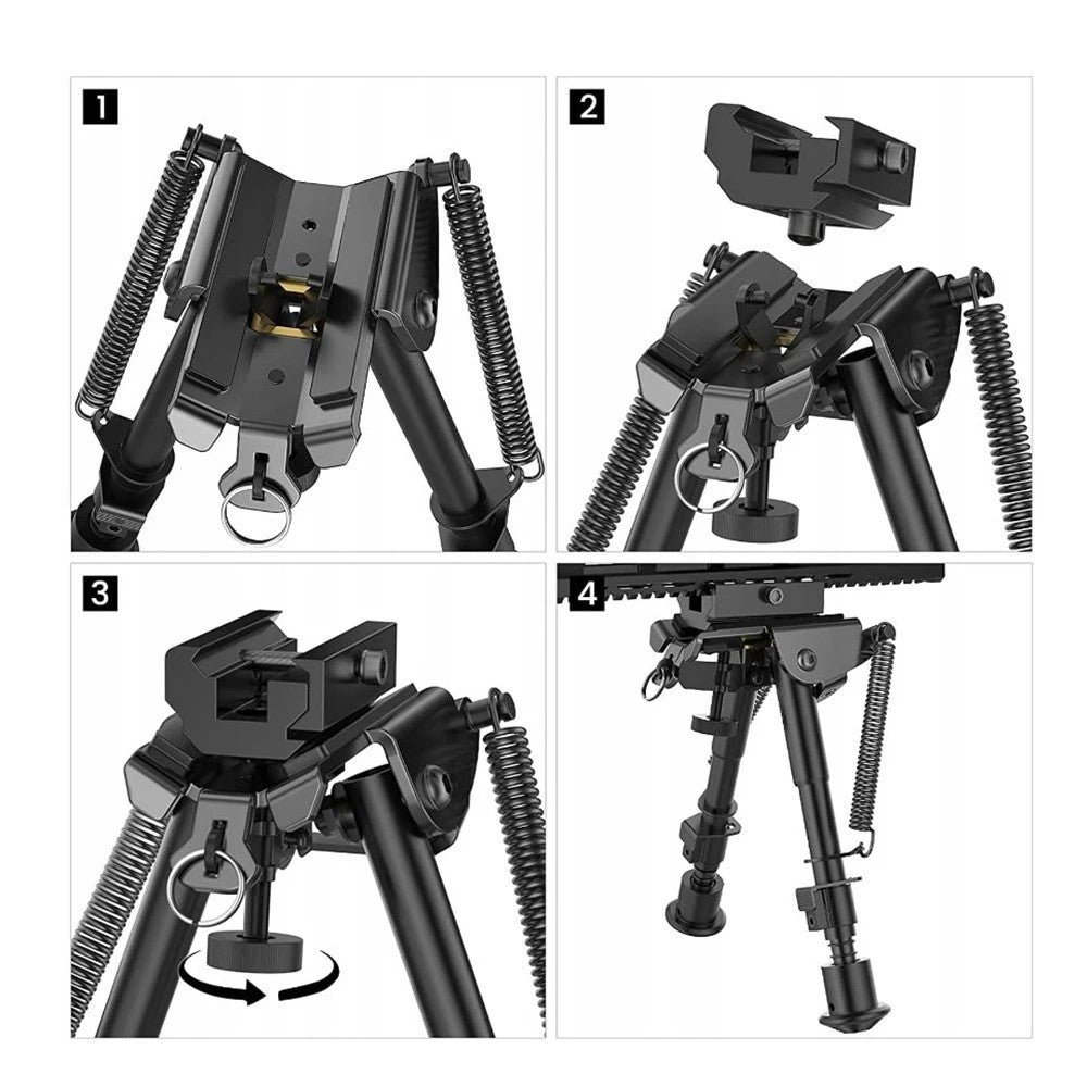 360°Swivel Sling Bipod Spring Picatinny Rail Tactical Bipod Mount Stud Air Rifle