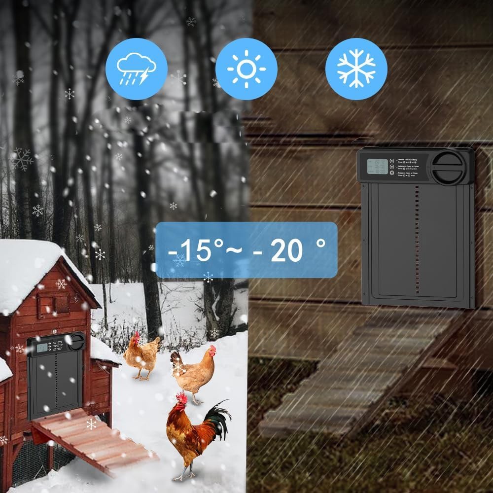 IP45 Waterproof Timer Chicken Coop Auto Door Opener For Poultry Farm House
