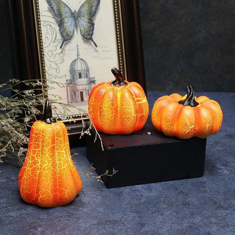 Halloween 3 x Pumpkin Light up decoration LED party prop table decor