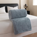 Waffle Knit Throw Blanket - Fluffy Lightweight Sofa / Bed