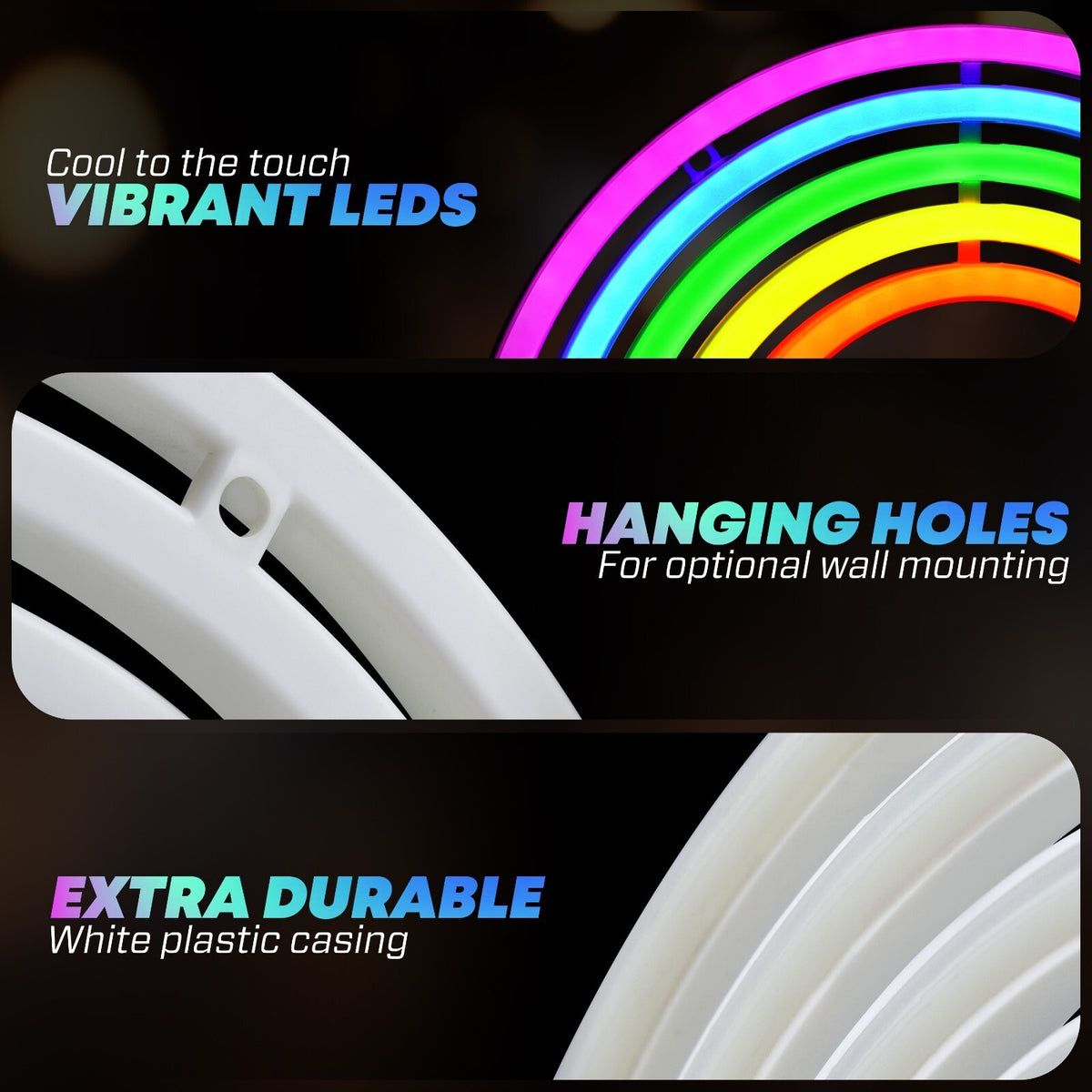 Colourful Rainbow LED Neon Light Stand Wall Bar Lamp Home Nursery Children Room
