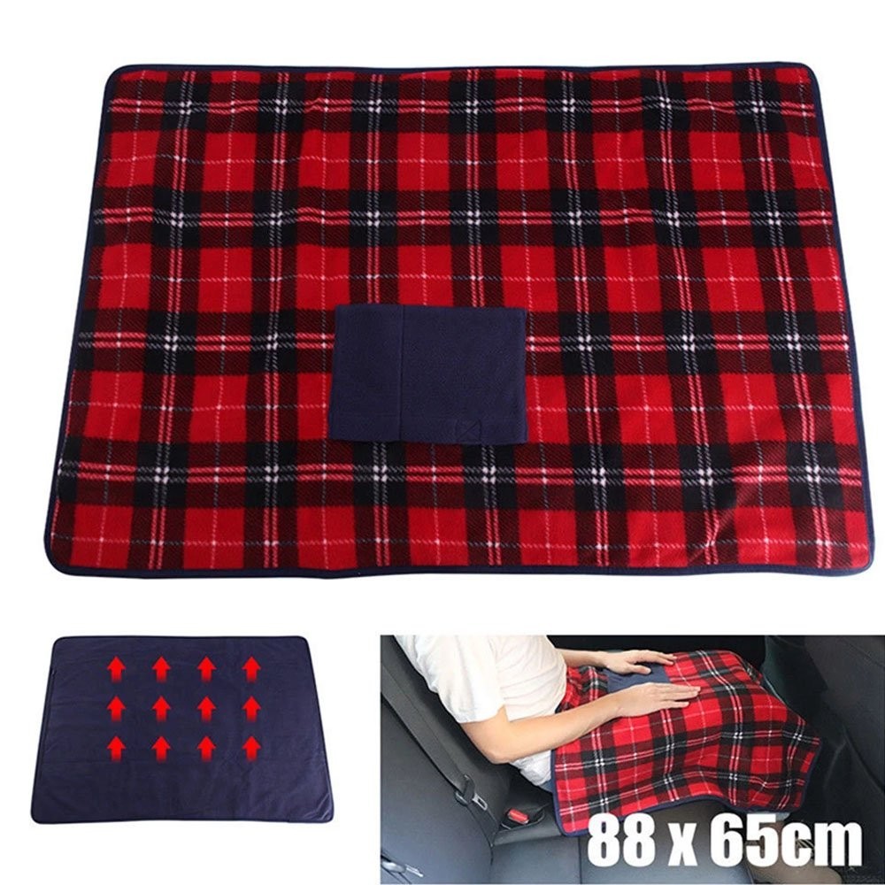 Electric Heated Throw Over Blanket Warm Washable Fleece Winter Warming USB Power